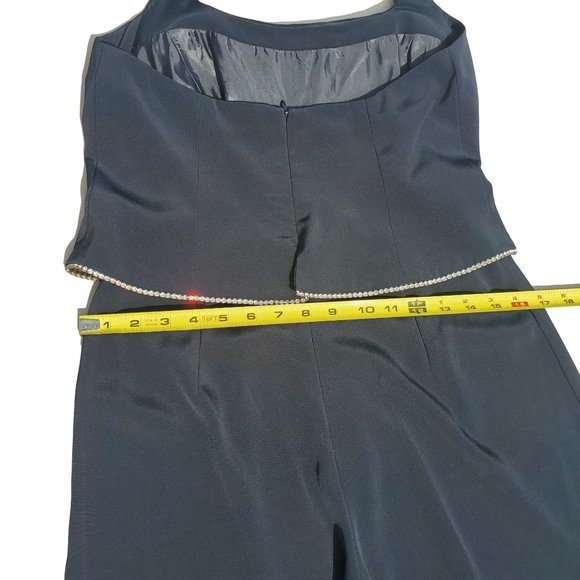 Vintage Jones New York Backless Halter Top Jumpsuit Size 8 Black - Picture 9 of 11